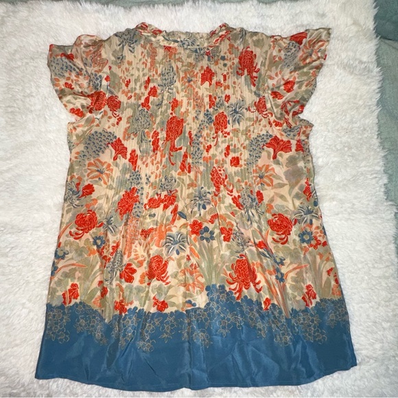 Joie silk top pop overview kimono wynne fiery red small - Picture 12 of 15